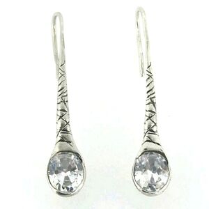 Rare Silpada 925 Sterling Etched Falling Star CZ Earrings